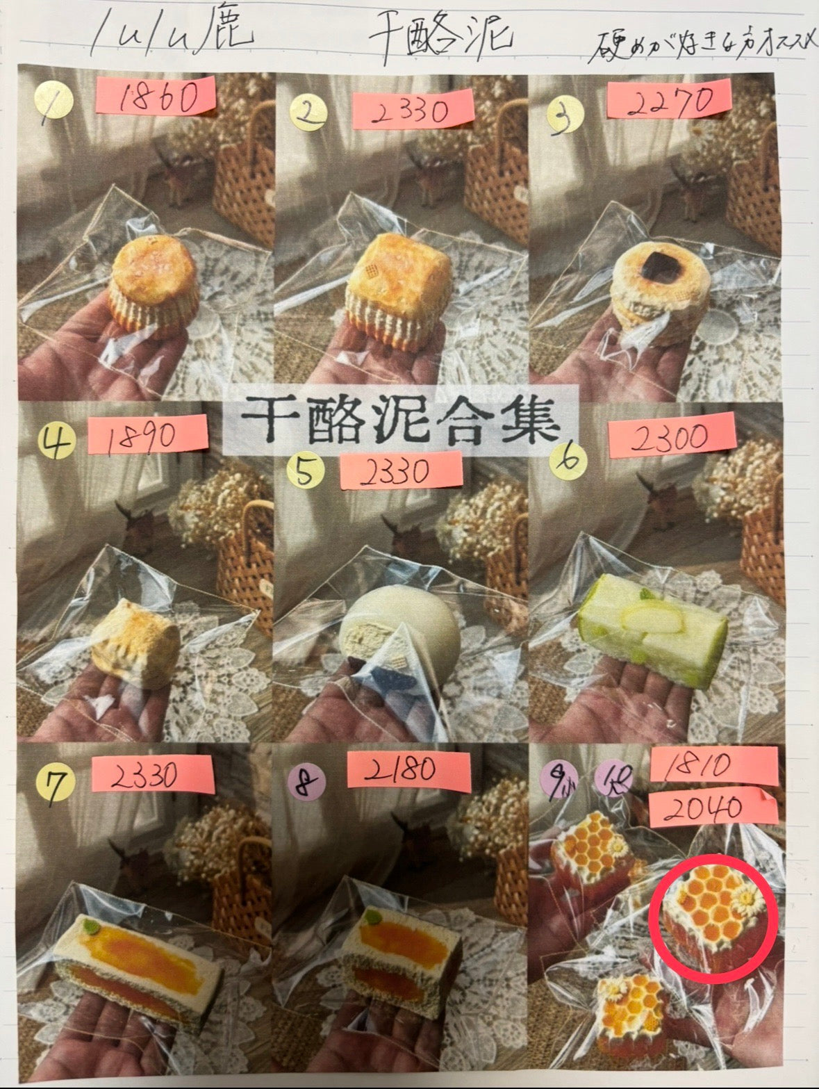 ＊m様
干10.14 黏9.14  計4点   8800円